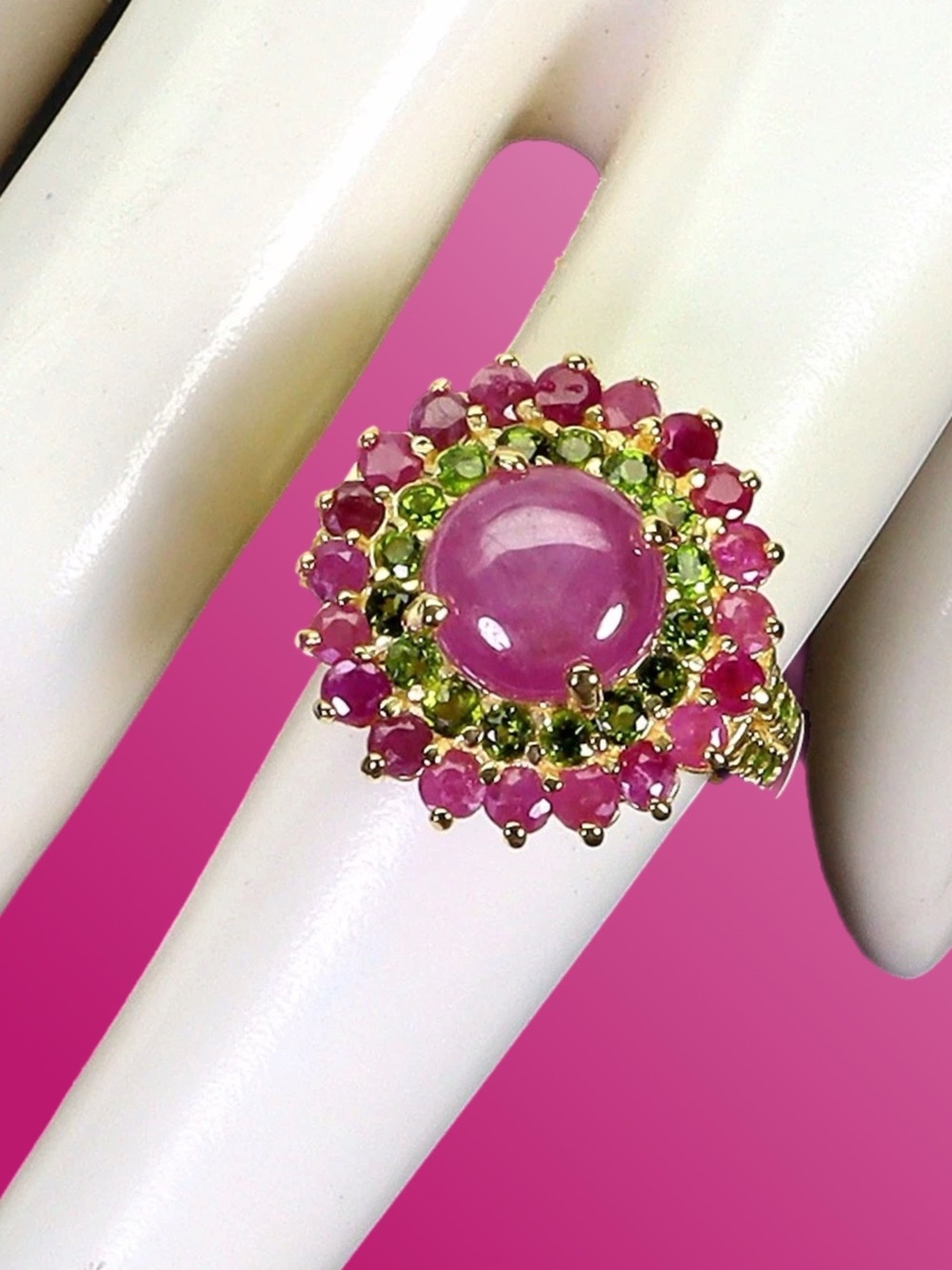 Majestic Genuine Ruby & Russian Chrome Diopside Ring
See Video